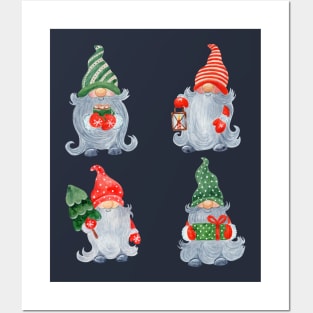 Christmas Gnomes Hand Drawn Posters and Art